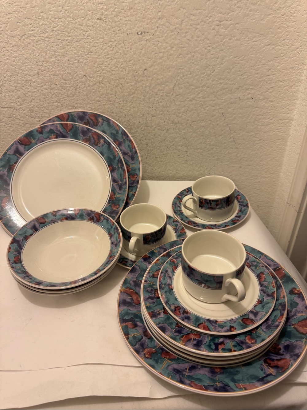Sango  Spring Jewel 15 Pc Dinnerware Set Service For 3 Plates Bowls Cups 4819